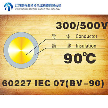 內部布線用導體溫度為90℃的單芯實心導體無護套電纜